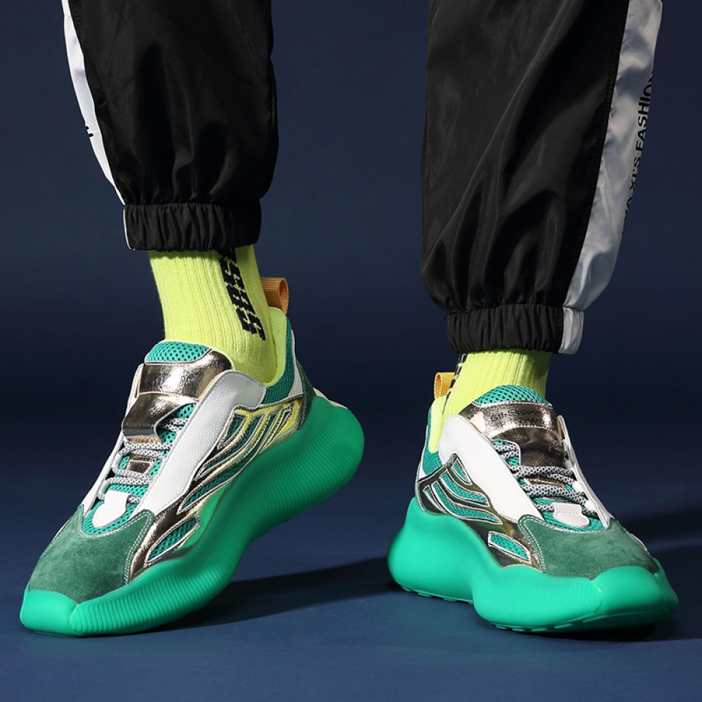 Spring New Men's Sports Leisure Thick-Soled Trendy Shoes Color Matching